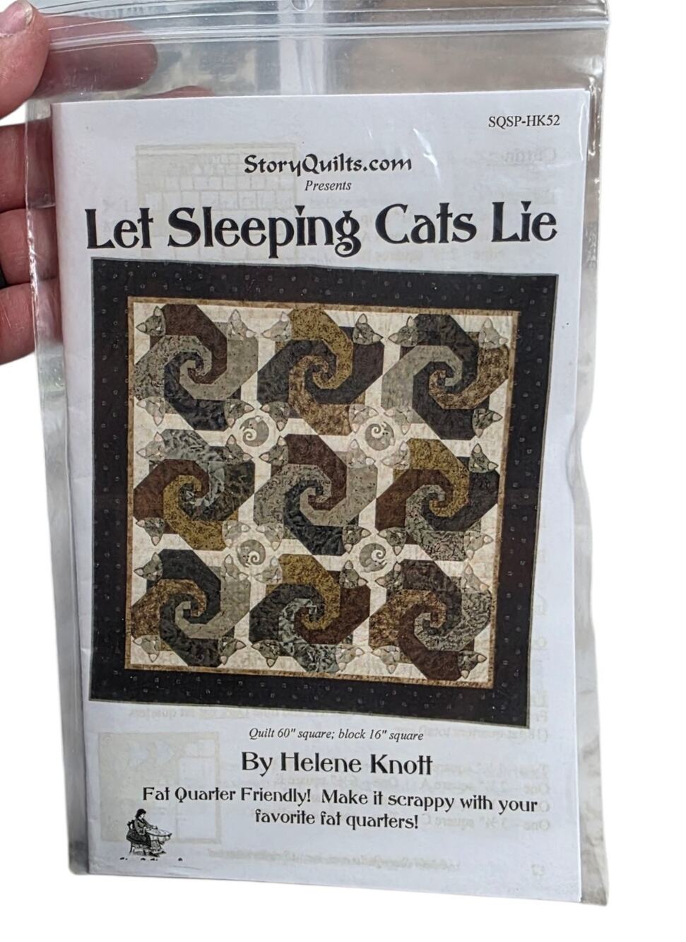 StoryQuilts Let Sleeping Cats Lie Quilt Pattern Helene Knott Fat Quarter Friend